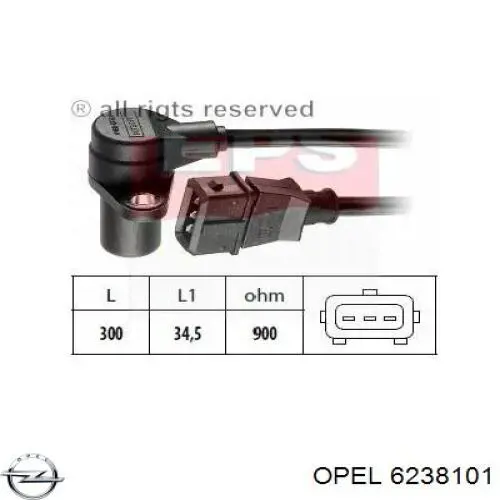 Comprar 6238101 Opel Sensor de cigüeñal