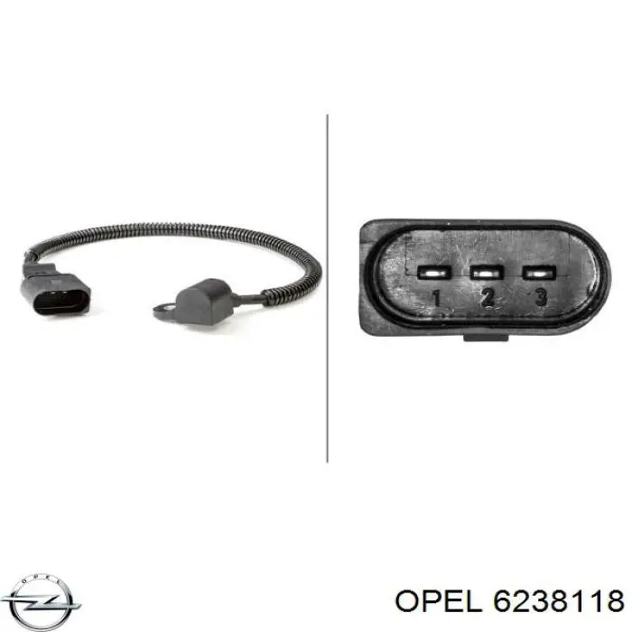 6238118 Opel sensor de posición del cigüeñal