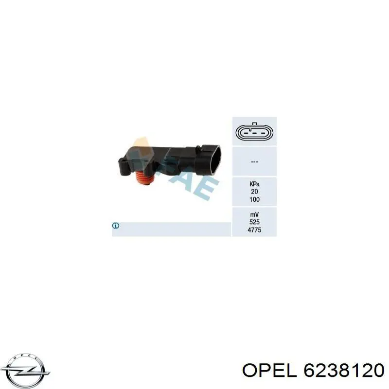 Sensor de presión del colector de admisión 6238120 Opel