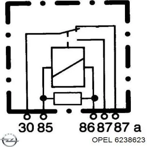 6238623 Opel relé, faro antiniebla