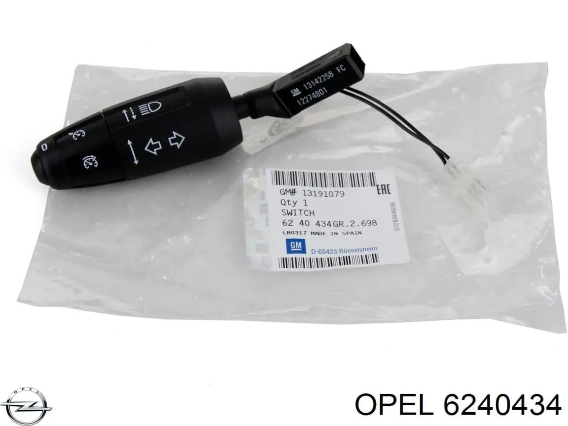 Comprar 6240434 Opel Conmutador izquierdo de la columna de dirección