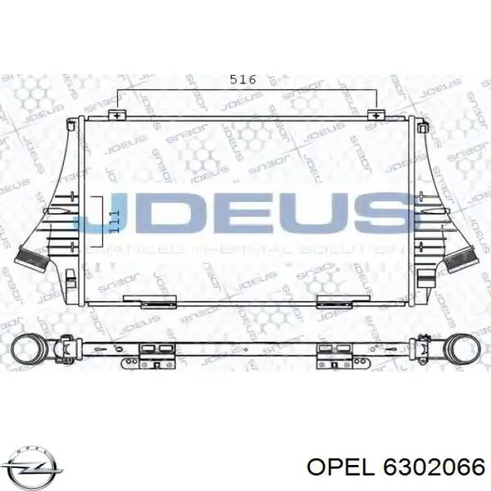 6302066 Opel radiador de aire de admisión