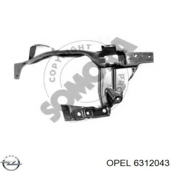6312043 Opel Soporte izquierdo del radiador (panel de montaje de faros)