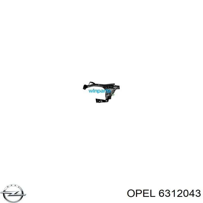 Soporte izquierdo del radiador (panel de montaje de faros) Opel 6312043 precio, desde 36,28 EUR