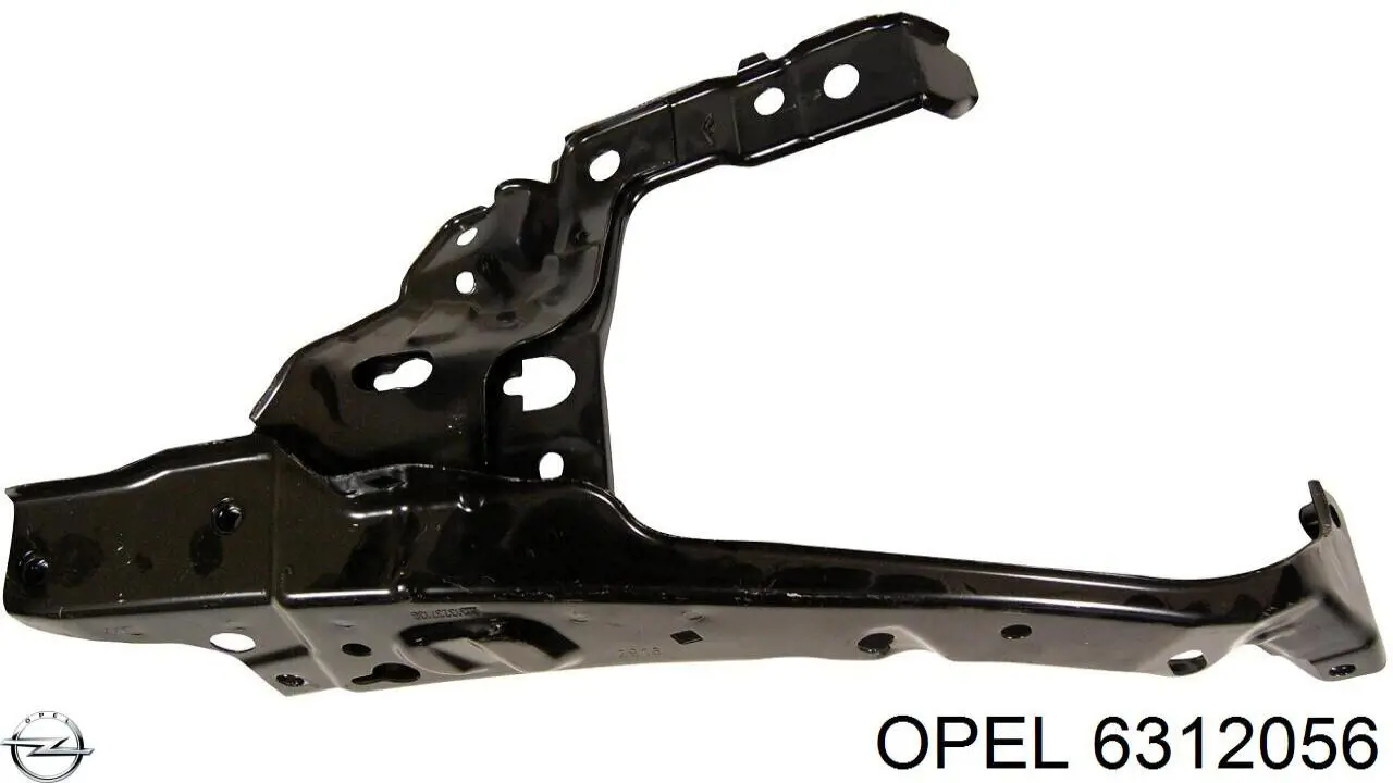 6312056 Opel soporte de radiador derecha (panel de montaje para foco)