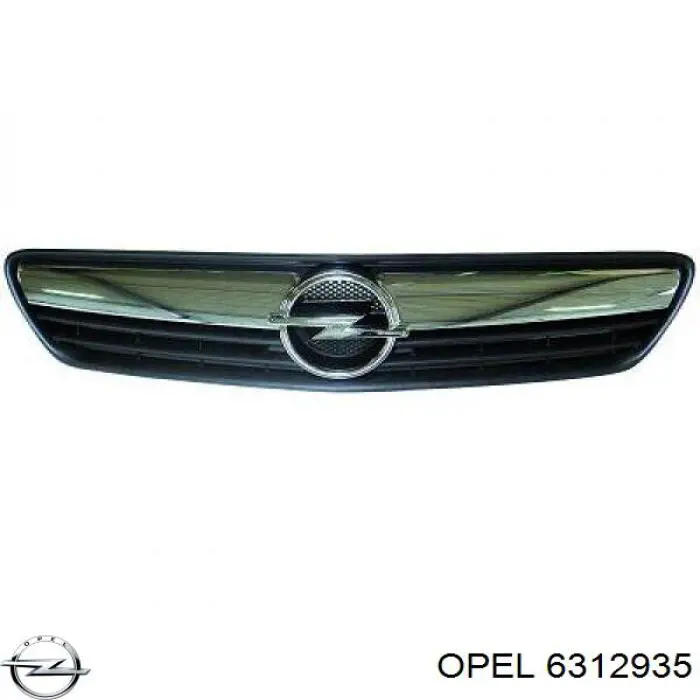 6312935 Opel soporte de radiador superior (panel de montaje para foco)