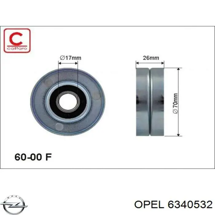 6340532 Opel tensor de correa poli v