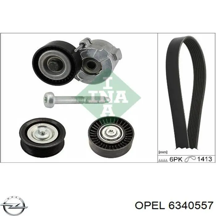 6340557 Opel tensor de correa, correa poli v
