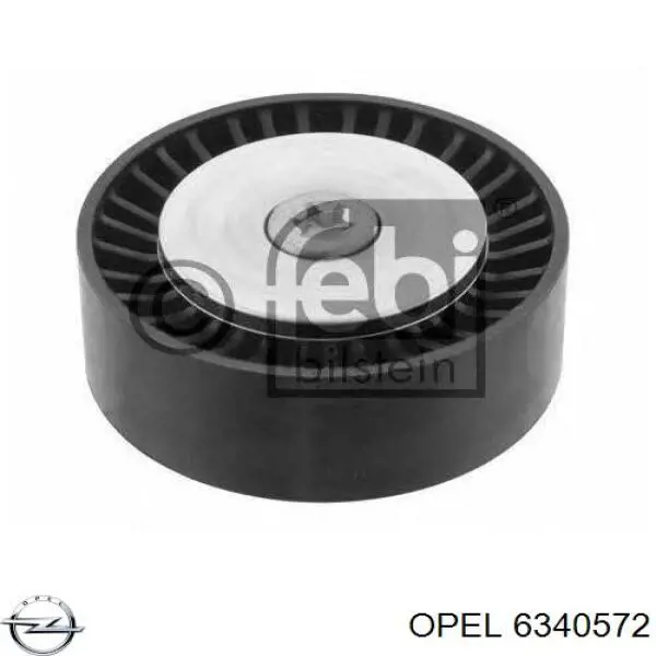 6340572 Opel polea inversión / guía, correa poli v