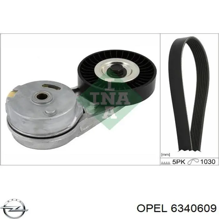 Correa de alternador 6340609 Opel