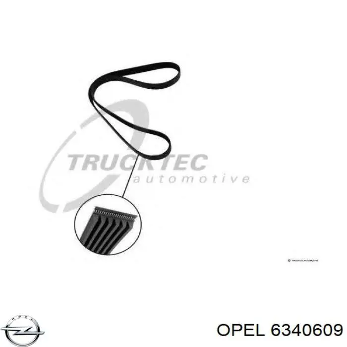 6340609 Opel correa trapezoidal