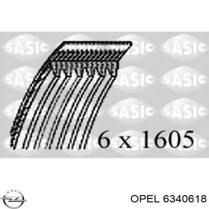 6340618 Opel correa trapezoidal
