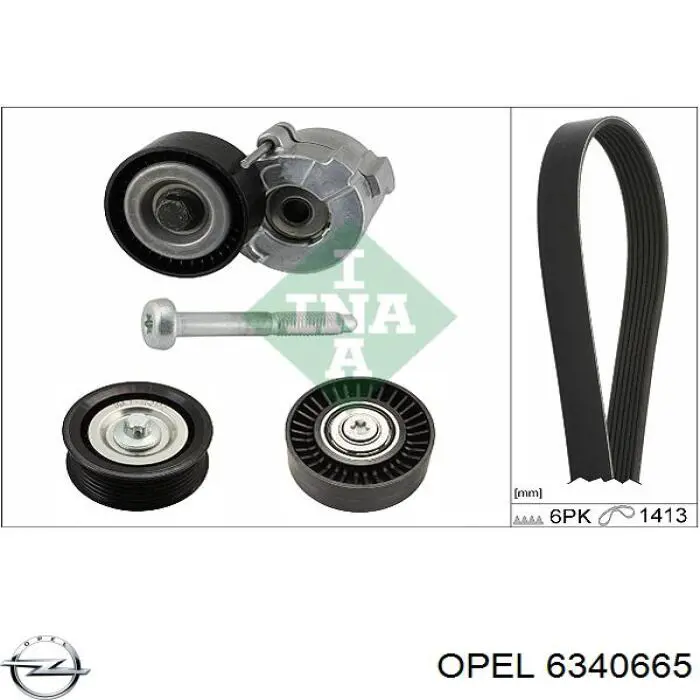 6340665 Opel correa trapezoidal
