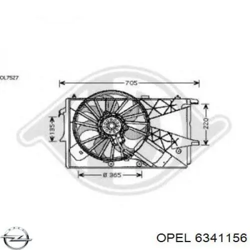 6341156 Opel ventilador, refrigeración del motor