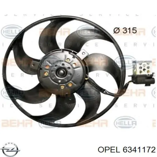 Ventilador del radiador 6341172 Opel