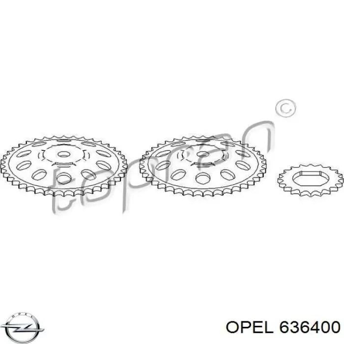 636400 Opel rueda dentada, árbol de levas escape