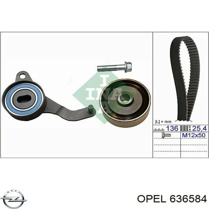 Tensor de la correa de distribución Opel 636584 precio, desde 34,26 EUR