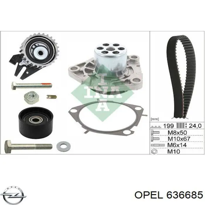 636685 Opel rodillo, cadena de distribución