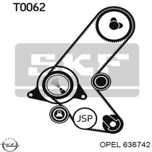 636742 Opel rodillo, cadena de distribución