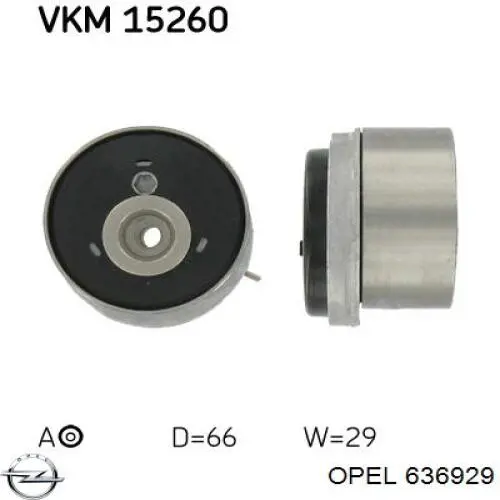 636929 Opel rodillo, cadena de distribución