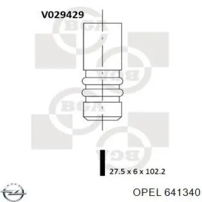 Válvula de escape Opel 641340 precio, desde 7,21 EUR