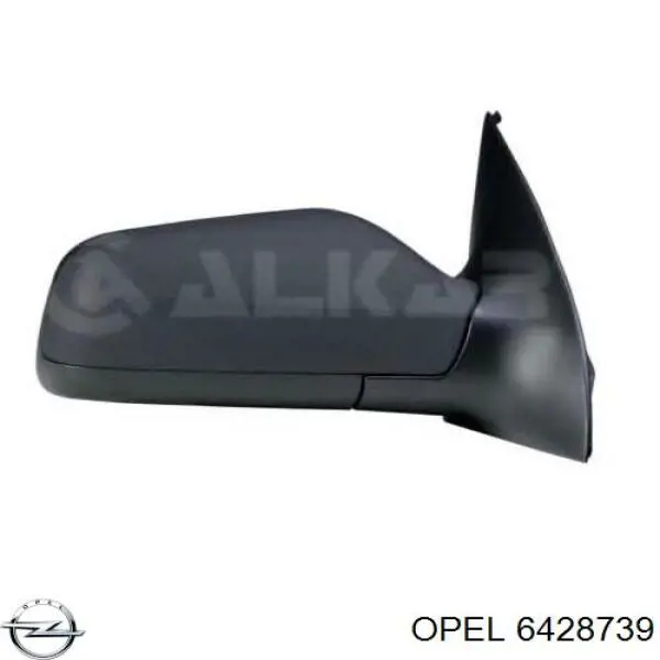 6428739 Opel cristal de espejo retrovisor exterior derecho