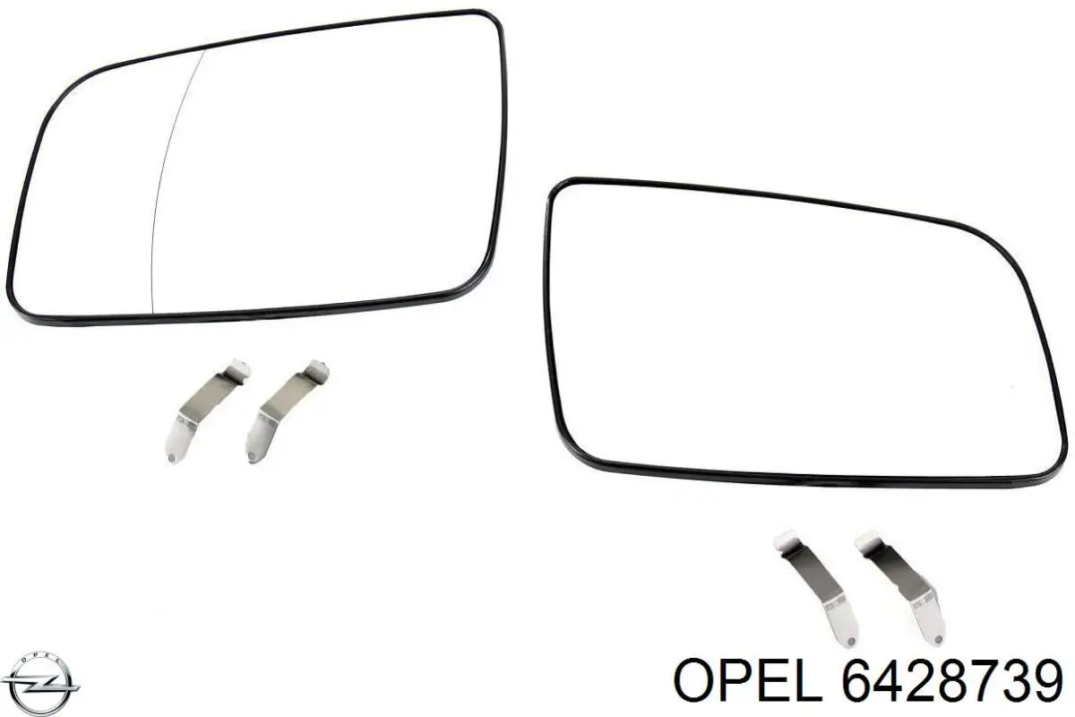 Cristal de espejo retrovisor derecho 6428739 Opel