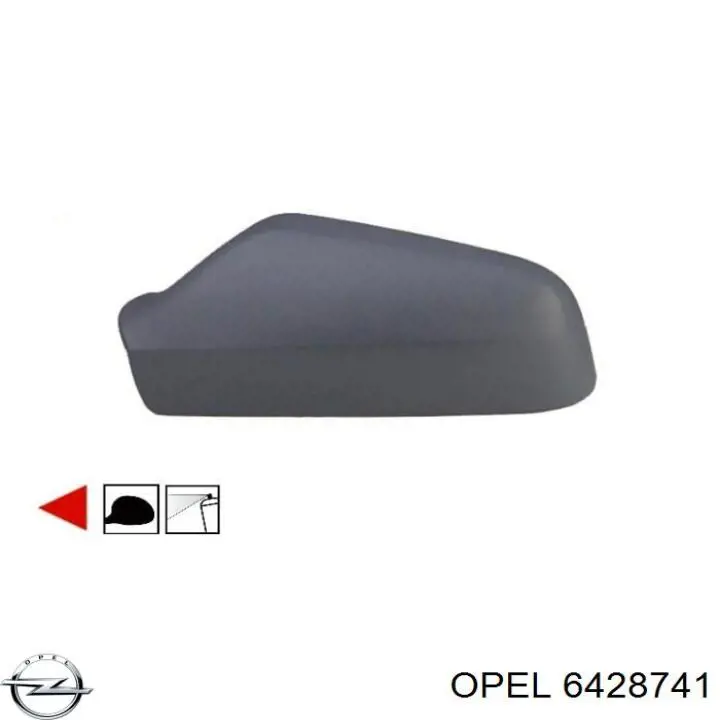 6428741 Opel cubierta de espejo retrovisor izquierdo