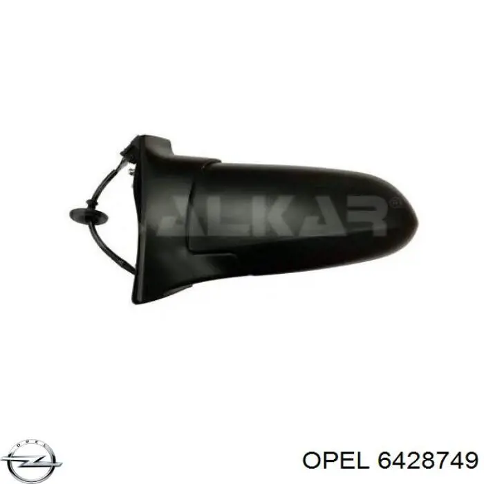 6428749 Opel cristal de espejo retrovisor exterior izquierdo