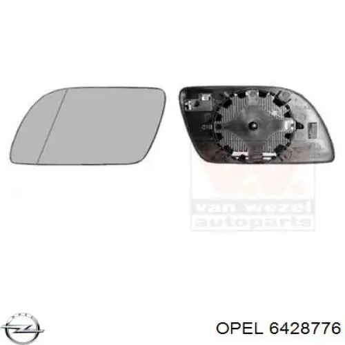 Cristal de espejo retrovisor derecho 6428776 Opel