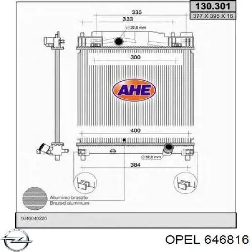 646816 Opel anillo retén, cigüeñal frontal