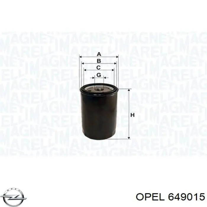 649015 Opel filtro de aceite