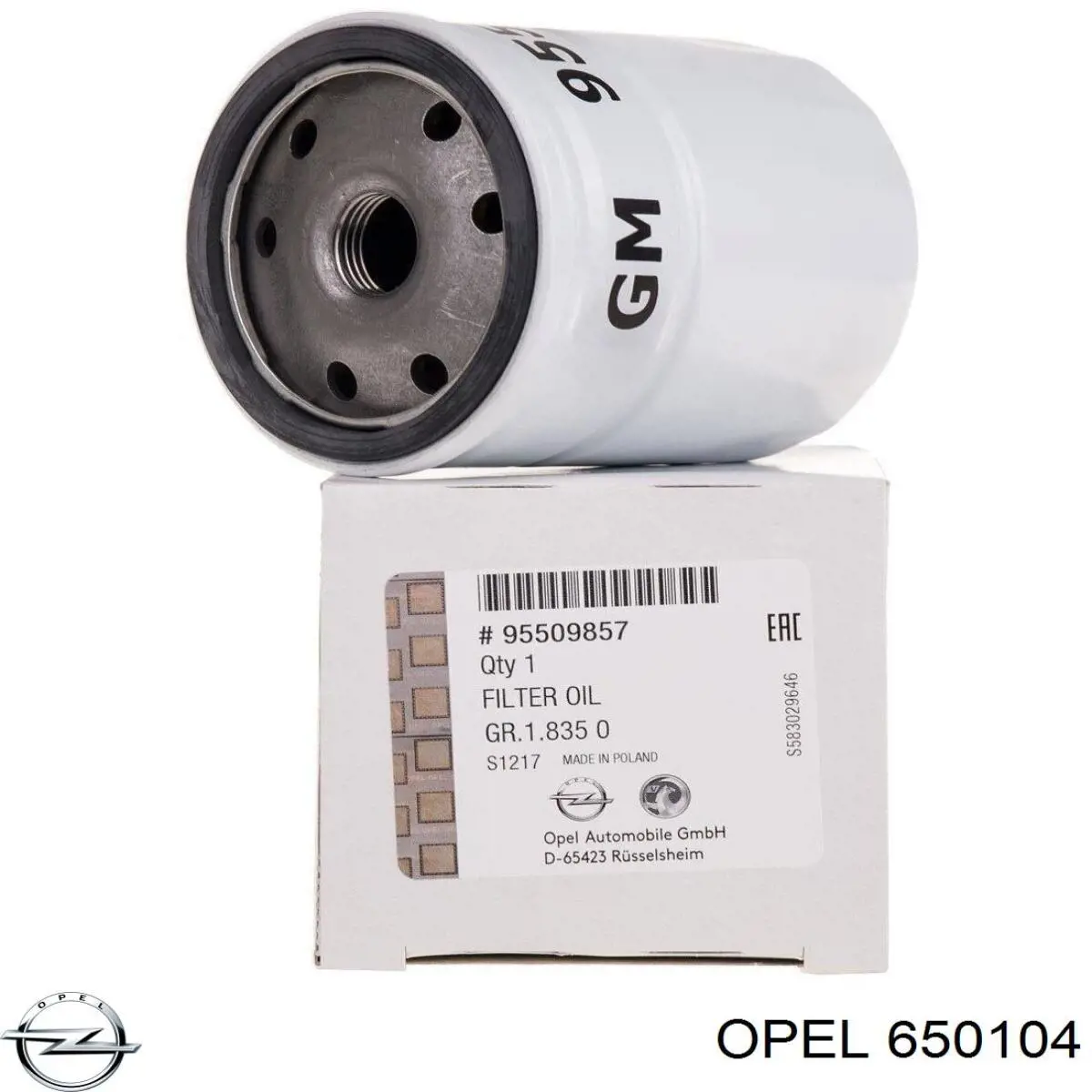 650104 Opel filtro de aceite
