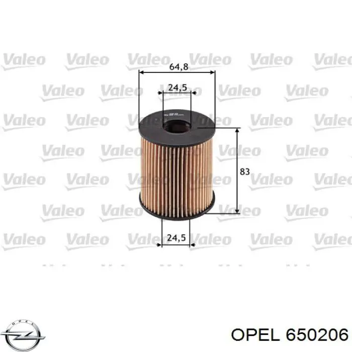 650206 Opel filtro de aceite
