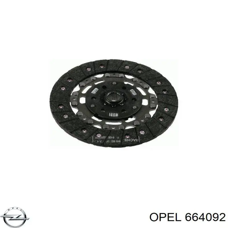 6 64 092 Opel disco de embrague