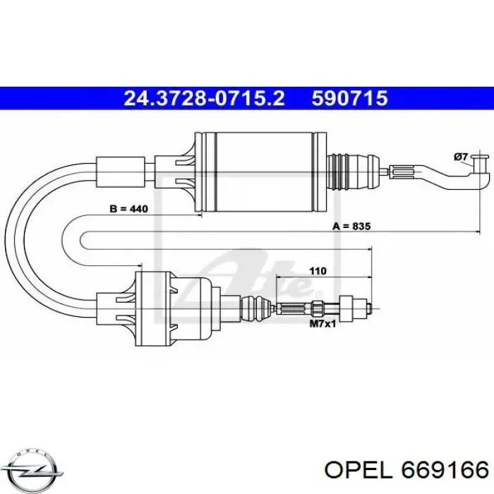 Cable de embrague Opel 669166 precio, desde 17,92 EUR