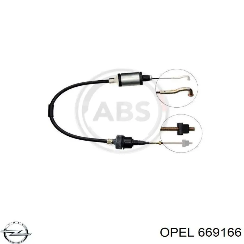 669166 Opel Cable de accionamiento del embrague