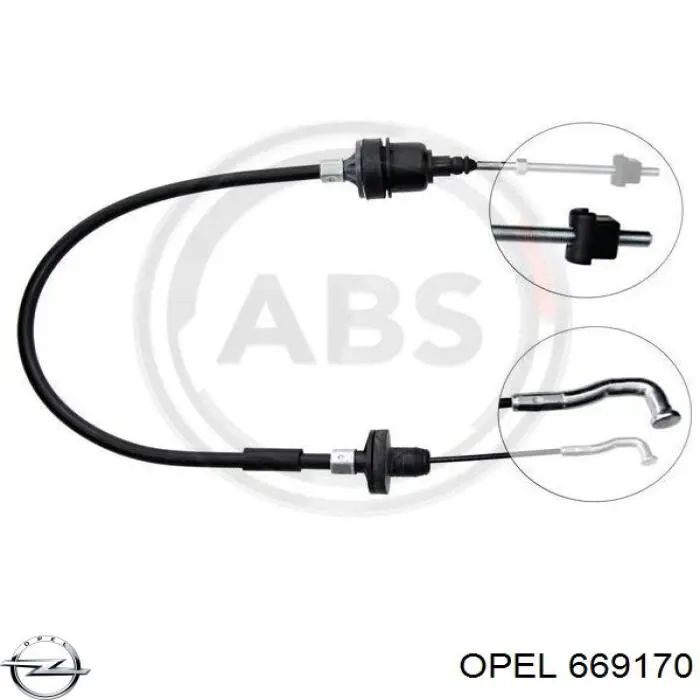 Cable de embrague Opel 669170 precio, desde 11,91 EUR