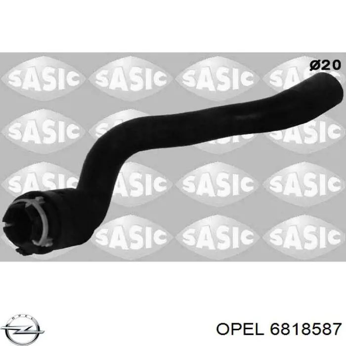 6818587 Opel tubería de radiador, alimentación