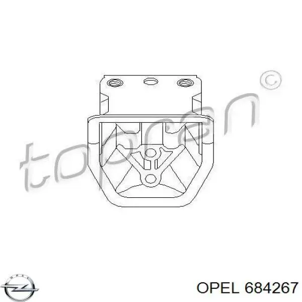 684267 Opel soporte de motor derecho