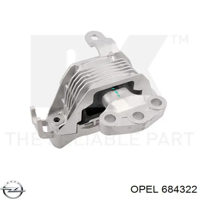 684322 Opel soporte de motor derecho