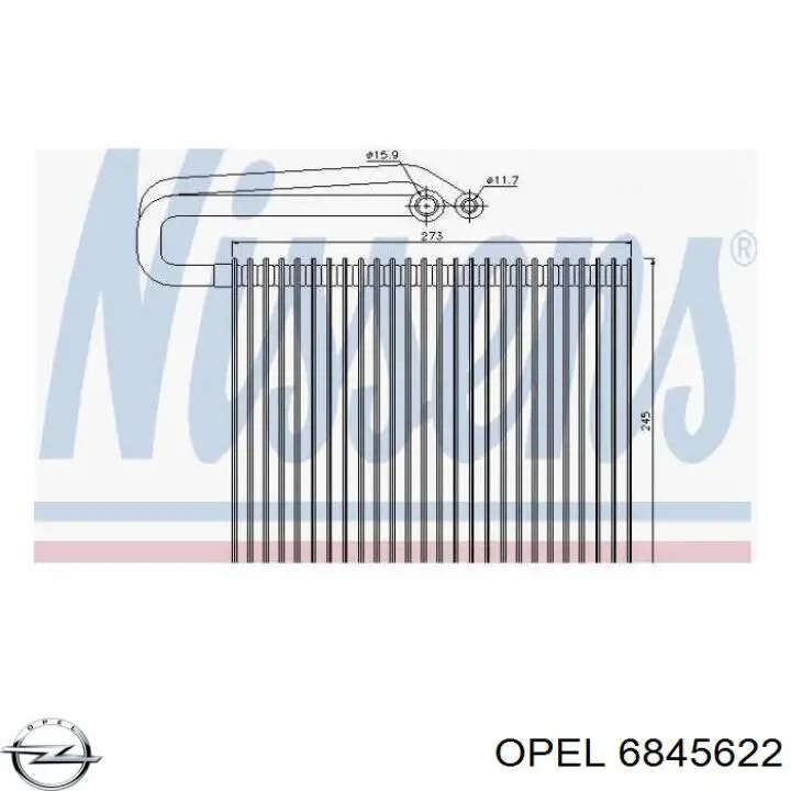 Evaporador de aire acondicionado Opel 6845622 precio, desde 93,42 EUR