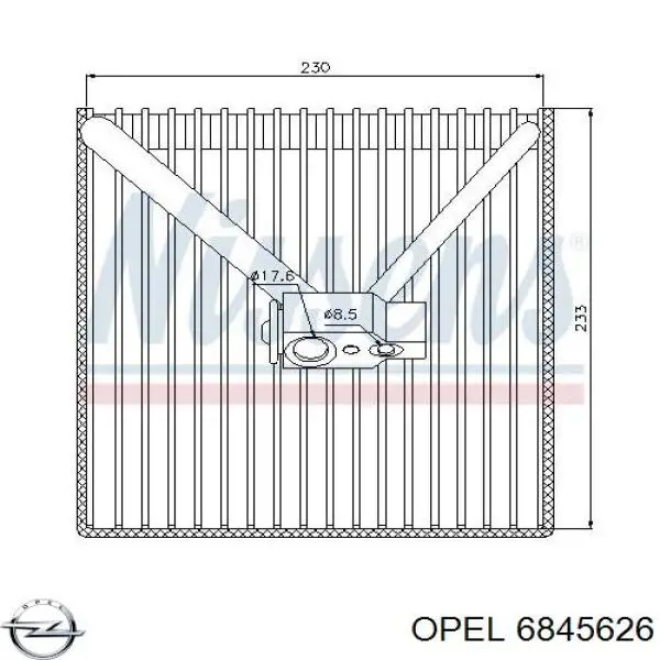 Comprar 6845626 Opel Evaporador de aire acondicionado