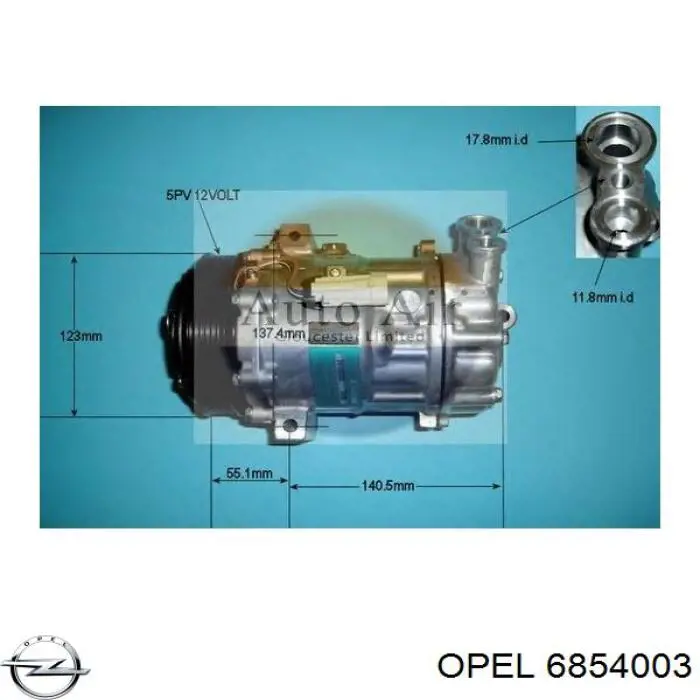 6854003 Opel compresor de aire acondicionado