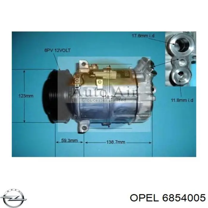 6854005 Opel compresor de aire acondicionado