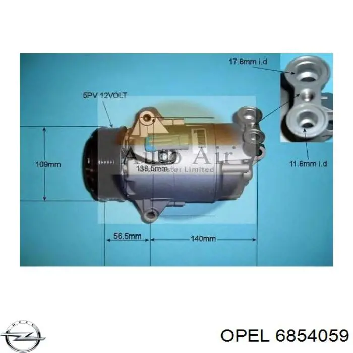 68 54 059 Opel compresor de aire acondicionado