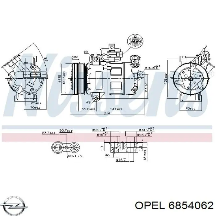 Comprar 6854062 Opel Compresor de aire acondicionado coche