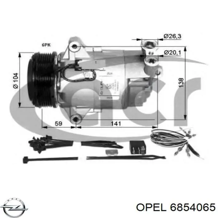 6854065 Opel compresor de aire acondicionado