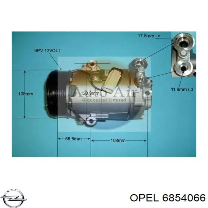 6854066 Opel compresor de aire acondicionado