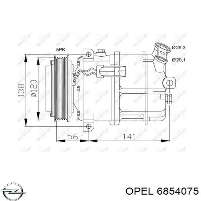 6854075 Opel compresor de aire acondicionado
